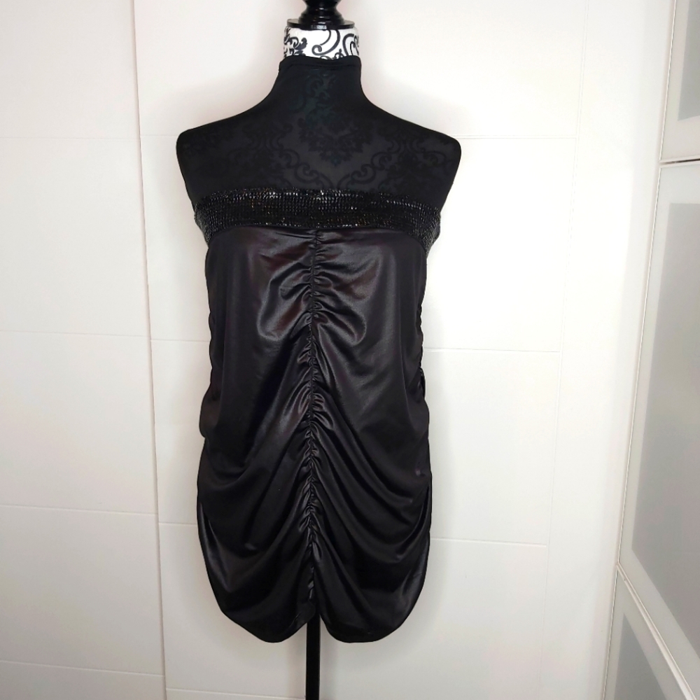 Halter mini dress.